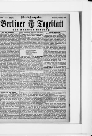 Berliner Tageblatt und Handels-Zeitung vom 25.03.1897