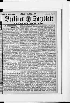 Berliner Tageblatt und Handels-Zeitung on Mar 27, 1897