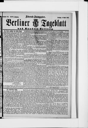 Berliner Tageblatt und Handels-Zeitung vom 06.04.1897