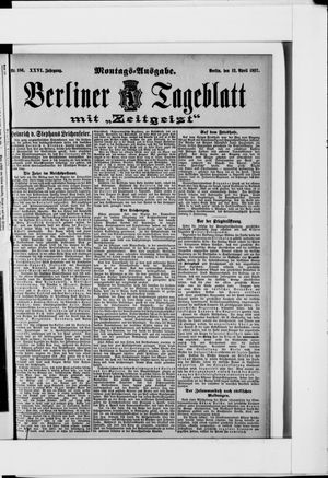 Berliner Tageblatt und Handels-Zeitung vom 12.04.1897