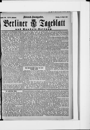 Berliner Tageblatt und Handels-Zeitung on Apr 13, 1897