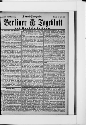 Berliner Tageblatt und Handels-Zeitung vom 14.04.1897