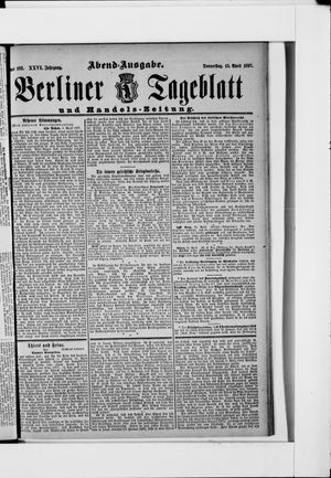 Berliner Tageblatt und Handels-Zeitung vom 15.04.1897