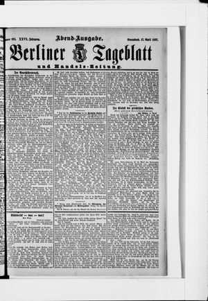 Berliner Tageblatt und Handels-Zeitung on Apr 17, 1897