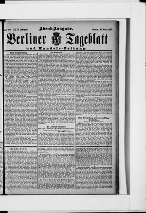 Berliner Tageblatt und Handels-Zeitung vom 20.04.1897