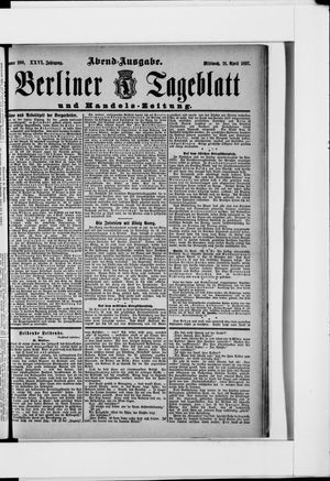 Berliner Tageblatt und Handels-Zeitung vom 21.04.1897