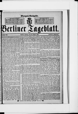 Berliner Tageblatt und Handels-Zeitung vom 23.04.1897