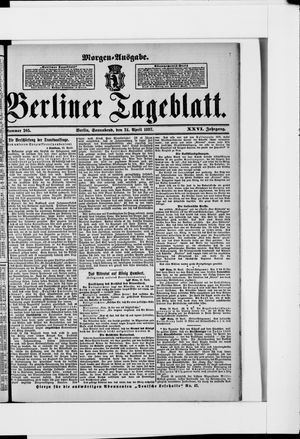 Berliner Tageblatt und Handels-Zeitung vom 24.04.1897