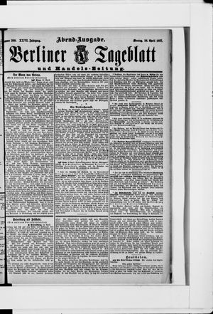 Berliner Tageblatt und Handels-Zeitung vom 26.04.1897
