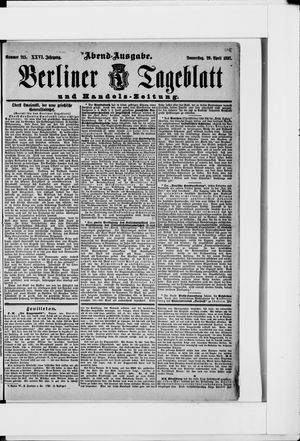 Berliner Tageblatt und Handels-Zeitung vom 29.04.1897