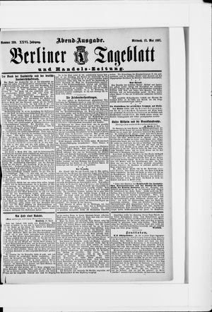 Berliner Tageblatt und Handels-Zeitung vom 12.05.1897