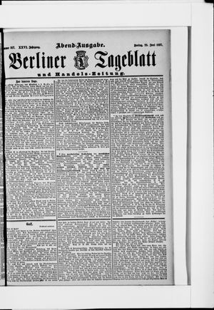 Berliner Tageblatt und Handels-Zeitung vom 25.06.1897