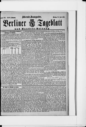 Berliner Tageblatt und Handels-Zeitung on Jun 28, 1897