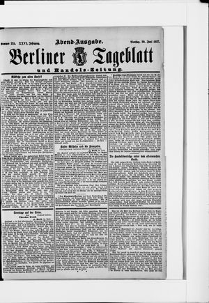 Berliner Tageblatt und Handels-Zeitung vom 29.06.1897