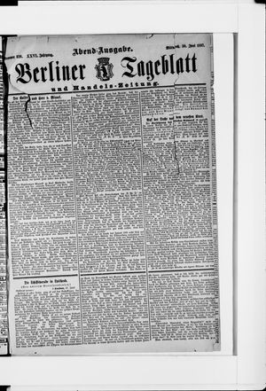 Berliner Tageblatt und Handels-Zeitung vom 30.06.1897