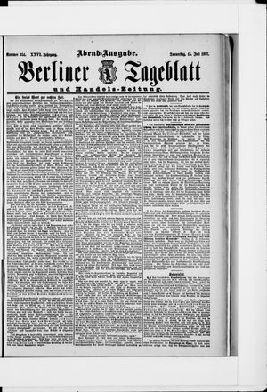 Berliner Tageblatt und Handels-Zeitung vom 15.07.1897