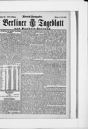 Berliner Tageblatt und Handels-Zeitung vom 19.07.1897