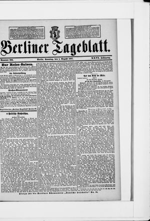 Berliner Tageblatt und Handels-Zeitung on Aug 1, 1897