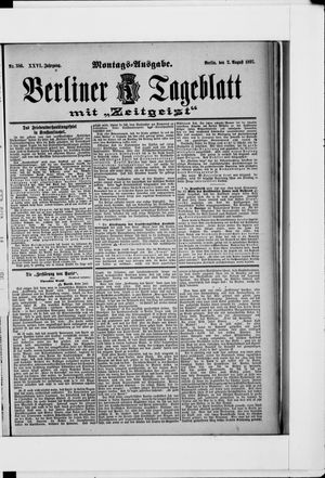 Berliner Tageblatt und Handels-Zeitung on Aug 2, 1897