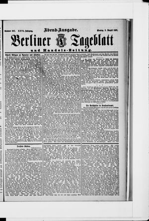 Berliner Tageblatt und Handels-Zeitung on Aug 2, 1897