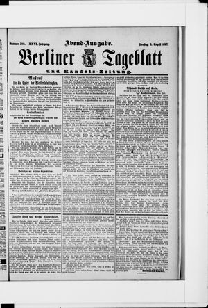 Berliner Tageblatt und Handels-Zeitung vom 03.08.1897