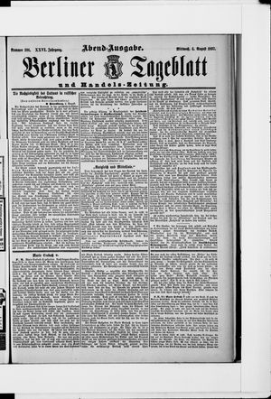 Berliner Tageblatt und Handels-Zeitung vom 04.08.1897