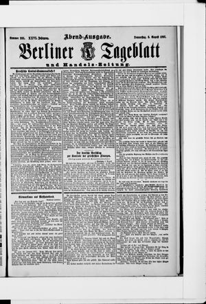Berliner Tageblatt und Handels-Zeitung vom 05.08.1897