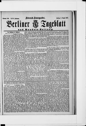 Berliner Tageblatt und Handels-Zeitung vom 06.08.1897