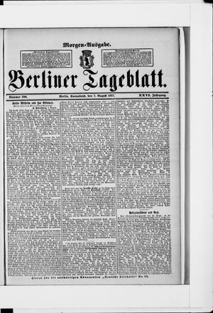 Berliner Tageblatt und Handels-Zeitung on Aug 7, 1897