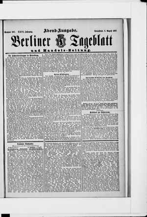 Berliner Tageblatt und Handels-Zeitung on Aug 7, 1897