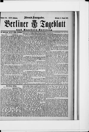 Berliner Tageblatt und Handels-Zeitung vom 11.08.1897