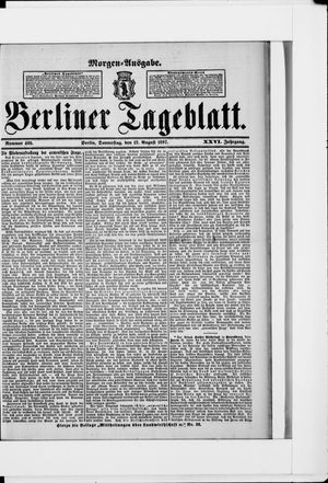 Berliner Tageblatt und Handels-Zeitung on Aug 12, 1897