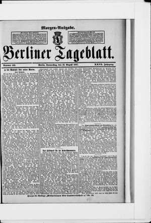 Berliner Tageblatt und Handels-Zeitung vom 19.08.1897