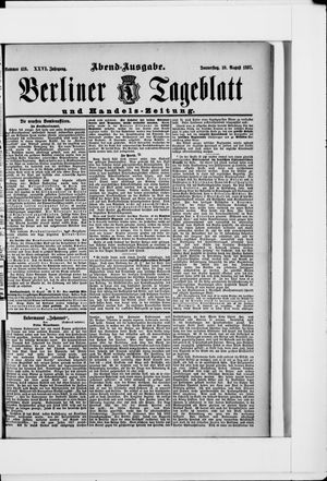 Berliner Tageblatt und Handels-Zeitung vom 19.08.1897