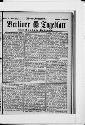 Berliner Tageblatt und Handels-Zeitung vom 21.08.1897