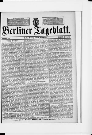 Berliner Tageblatt und Handels-Zeitung vom 29.08.1897