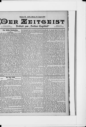 Berliner Tageblatt und Handels-Zeitung on Aug 30, 1897