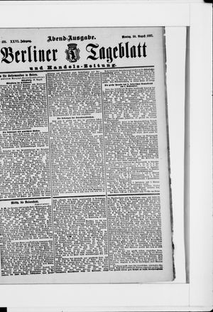 Berliner Tageblatt und Handels-Zeitung vom 30.08.1897