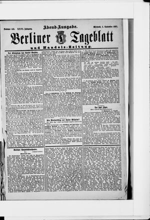 Berliner Tageblatt und Handels-Zeitung vom 01.09.1897
