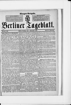 Berliner Tageblatt und Handels-Zeitung on Sep 7, 1897