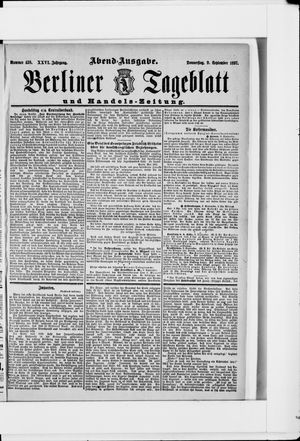 Berliner Tageblatt und Handels-Zeitung vom 09.09.1897