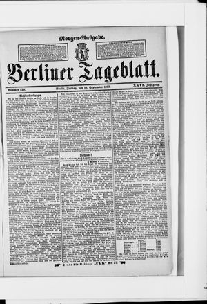 Berliner Tageblatt und Handels-Zeitung vom 10.09.1897