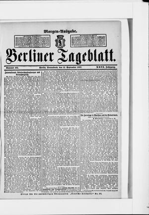 Berliner Tageblatt und Handels-Zeitung vom 11.09.1897