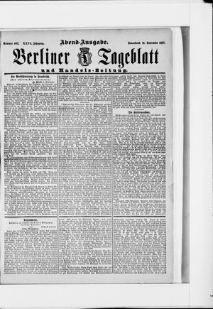 Berliner Tageblatt und Handels-Zeitung vom 11.09.1897