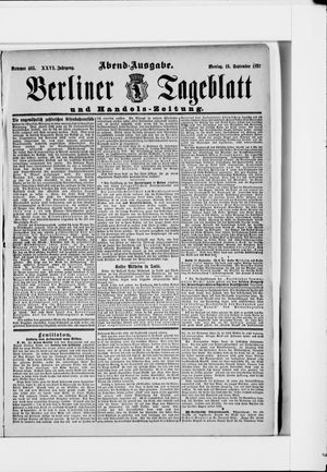 Berliner Tageblatt und Handels-Zeitung vom 13.09.1897