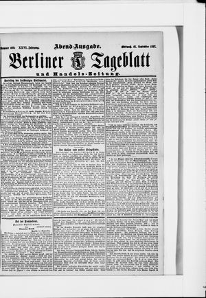 Berliner Tageblatt und Handels-Zeitung vom 15.09.1897