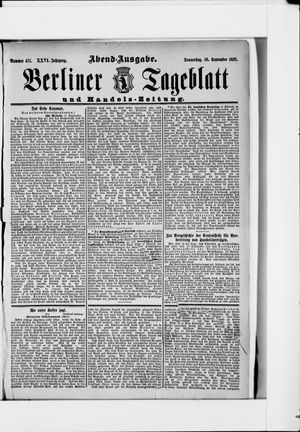 Berliner Tageblatt und Handels-Zeitung vom 16.09.1897