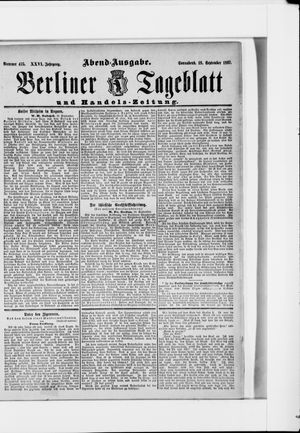 Berliner Tageblatt und Handels-Zeitung vom 18.09.1897