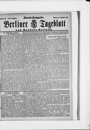 Berliner Tageblatt und Handels-Zeitung vom 20.09.1897