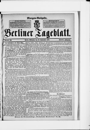 Berliner Tageblatt und Handels-Zeitung vom 22.09.1897